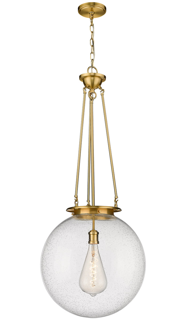 Innovations Lighting Beacon 18" Pendant - Satin Gold Pendants Innovations Lighting Seedy ; Glass Type: Seedy  