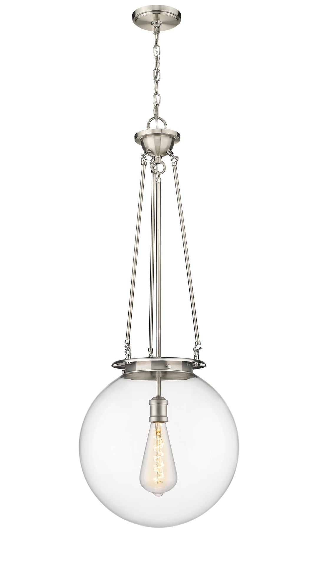 Innovations Lighting Beacon 16" Pendant - Satin Nickel Pendants Innovations Lighting Clear ; Glass Type: Transparent  