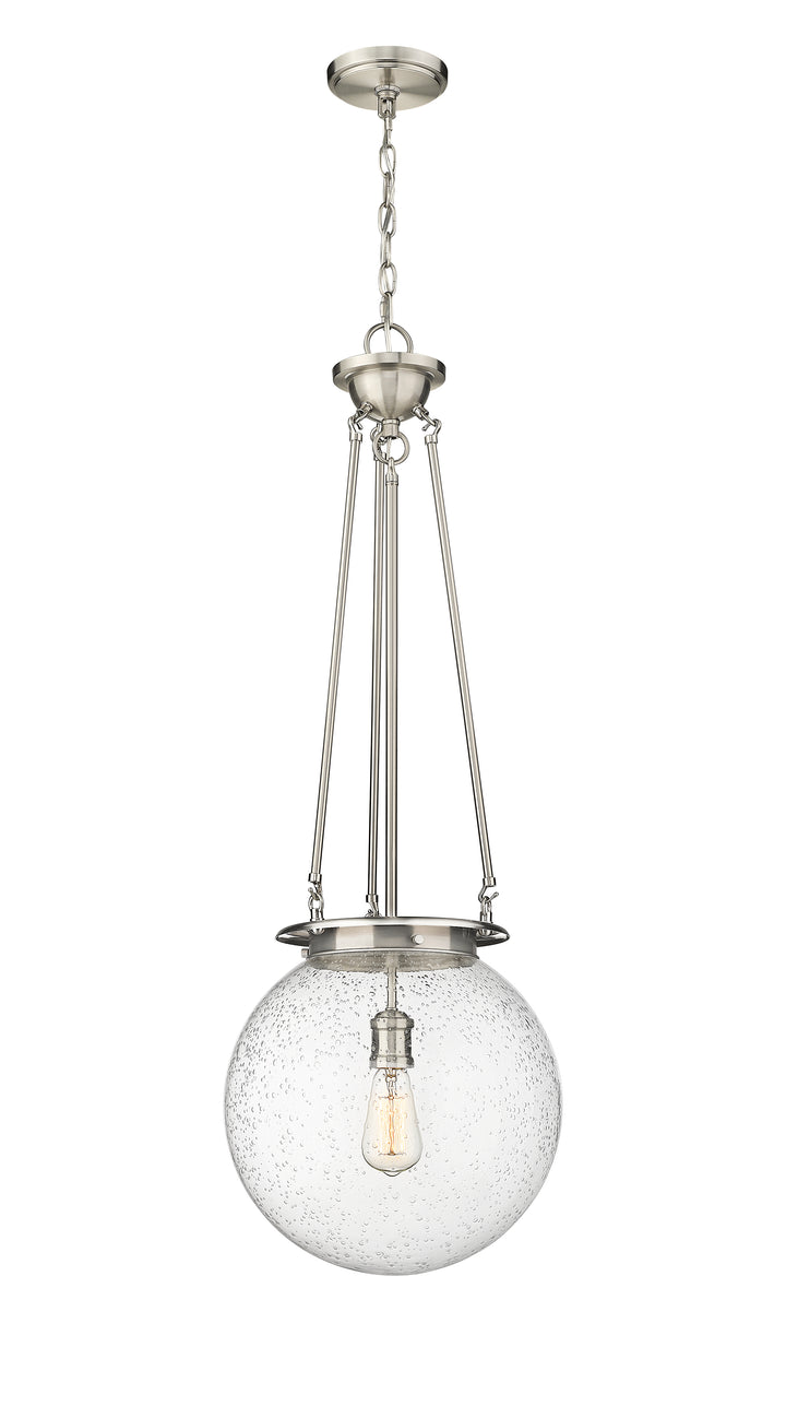 Innovations Lighting Beacon 14" Pendant - Satin Nickel Pendants Innovations Lighting Seedy ; Glass Type: Seedy  