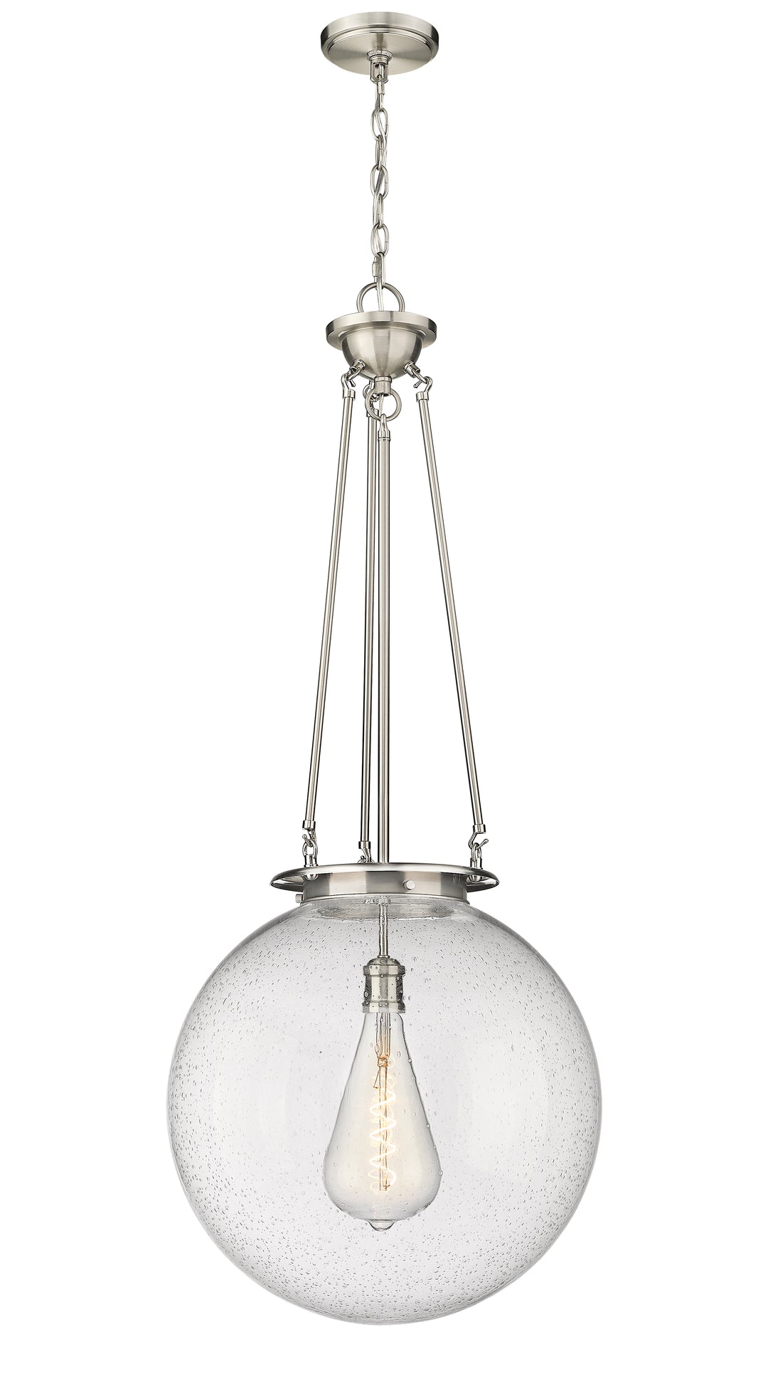 Innovations Lighting Beacon 18" Pendant - Satin Nickel Pendants Innovations Lighting Seedy ; Glass Type: Seedy  