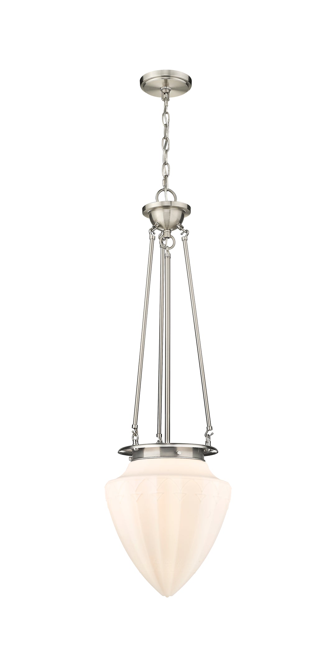 Innovations Lighting Beacon 12" Pendant Pendants Innovations Lighting Satin Nickel Matte White ; Glass Type: Frosted 