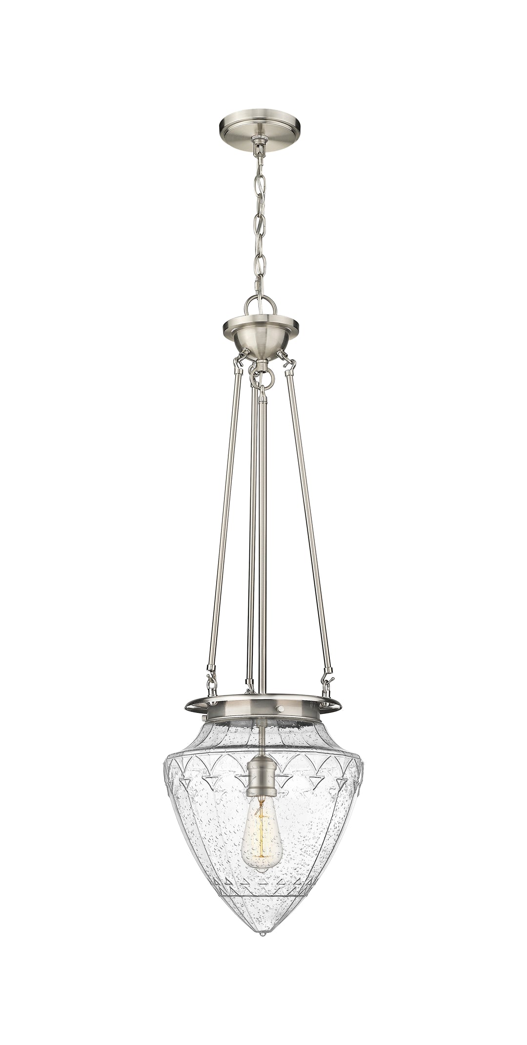 Innovations Lighting Beacon 12" Pendant Pendants Innovations Lighting Satin Nickel Seedy ; Glass Type: Seeded 