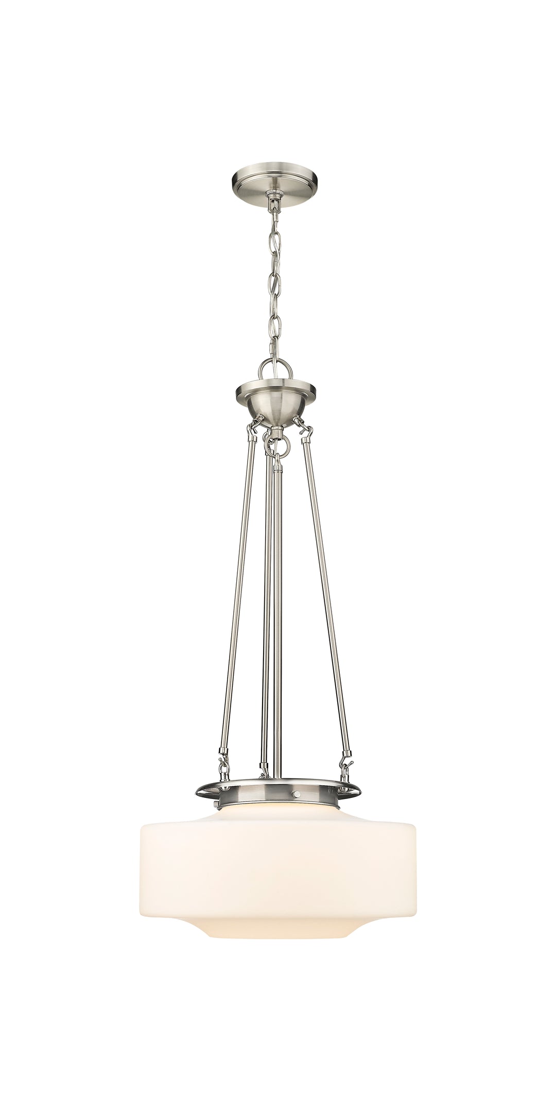 Innovations Lighting Bridgeton 16" Pendant Pendants Innovations Lighting Satin Nickel Matte White ; Glass Type: Frosted 