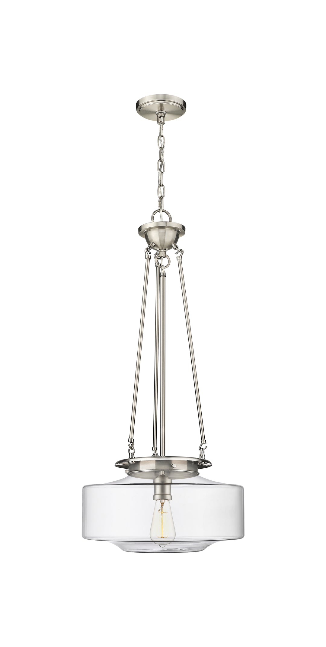 Innovations Lighting Bridgeton 16" Pendant Pendants Innovations Lighting Satin Nickel Clear ; Glass Type: Transparent 