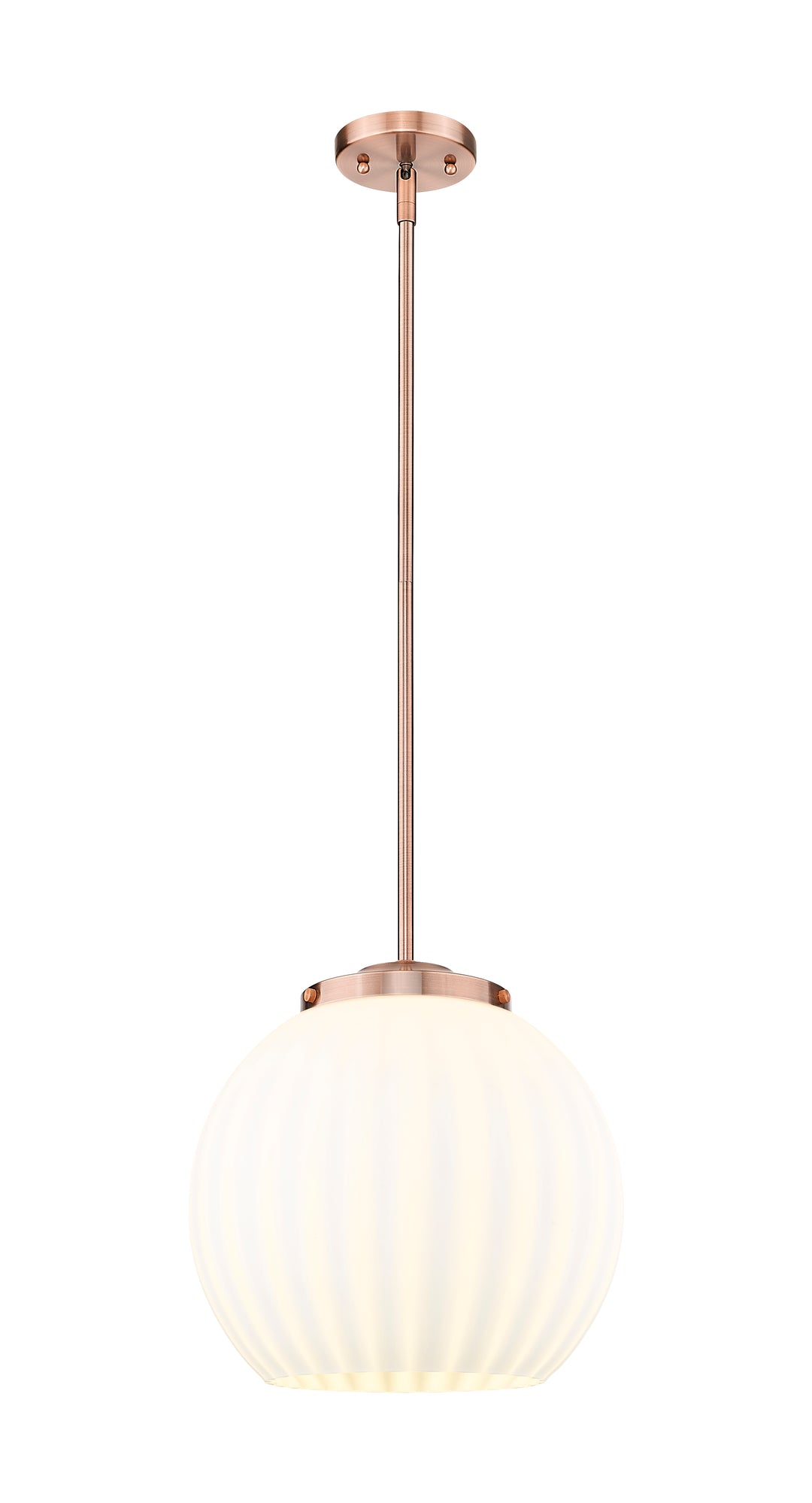 Innovations Lighting White Venetian 16" Pendant - Antique Copper