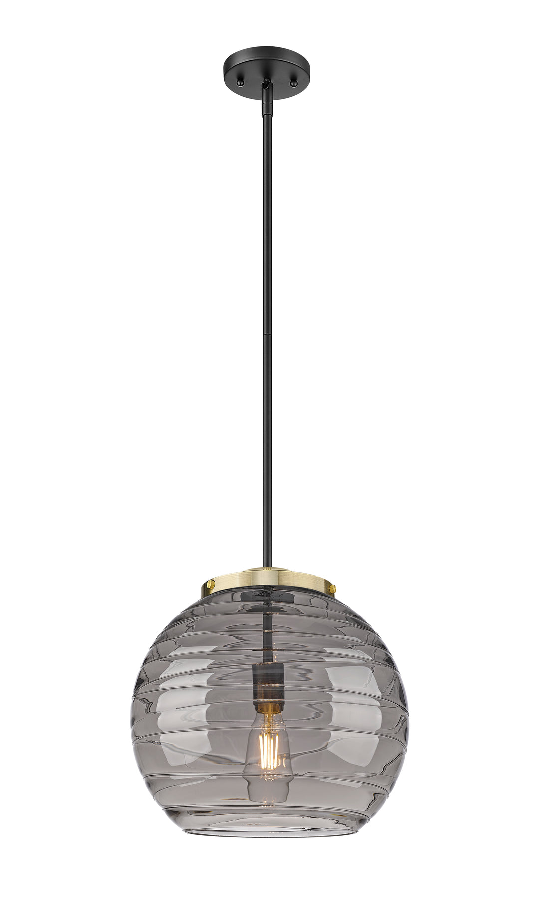 Innovations Lighting Athens Deco Swirl 14" Pendant - Black Antique Brass Pendants Innovations Lighting   