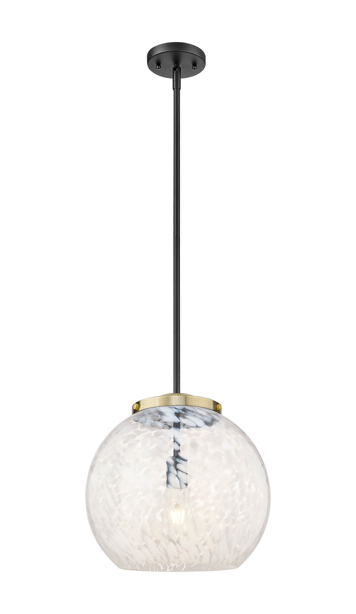 Innovations Lighting White Mouchette 14" Pendant - Black Antique Brass Pendants Innovations Lighting   