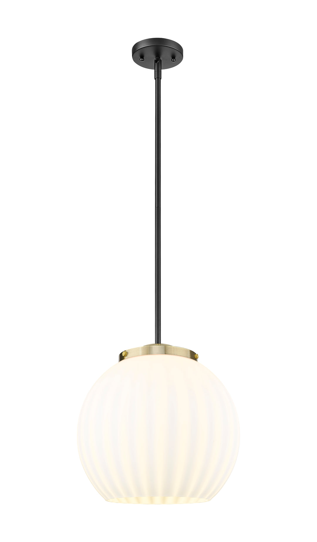 Innovations Lighting White Venetian 16" Pendant - Black Antique Brass