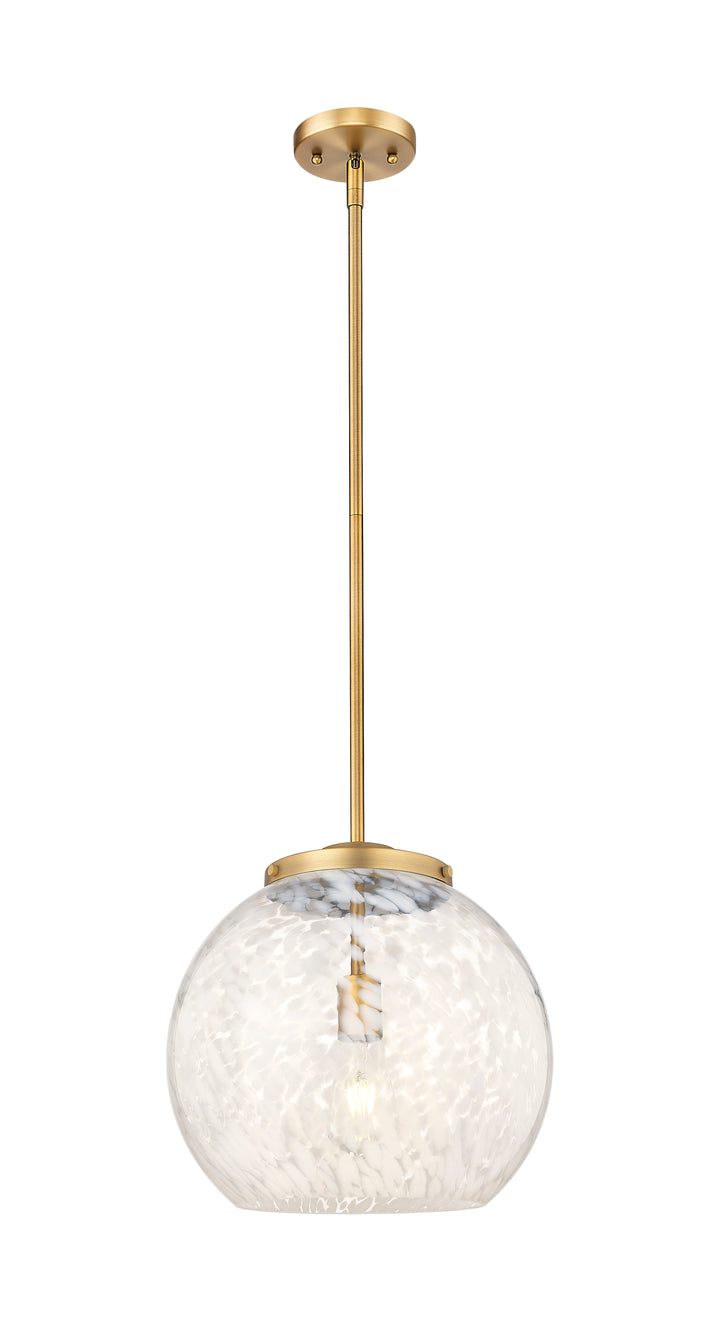 Innovations Lighting White Mouchette 14" Pendant - Brushed Brass Pendants Innovations Lighting   