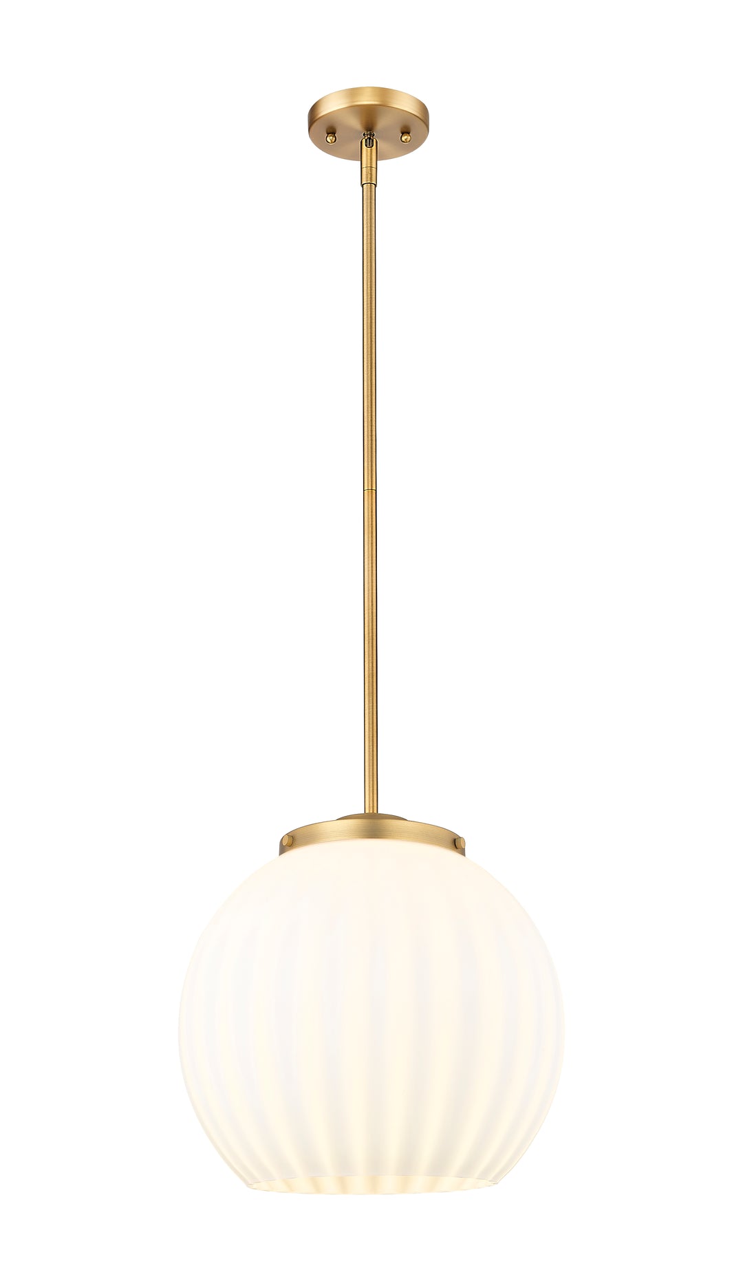 Innovations Lighting White Venetian 16" Pendant - Brushed Brass Pendants Innovations Lighting White Venetian ; Glass Type: White  