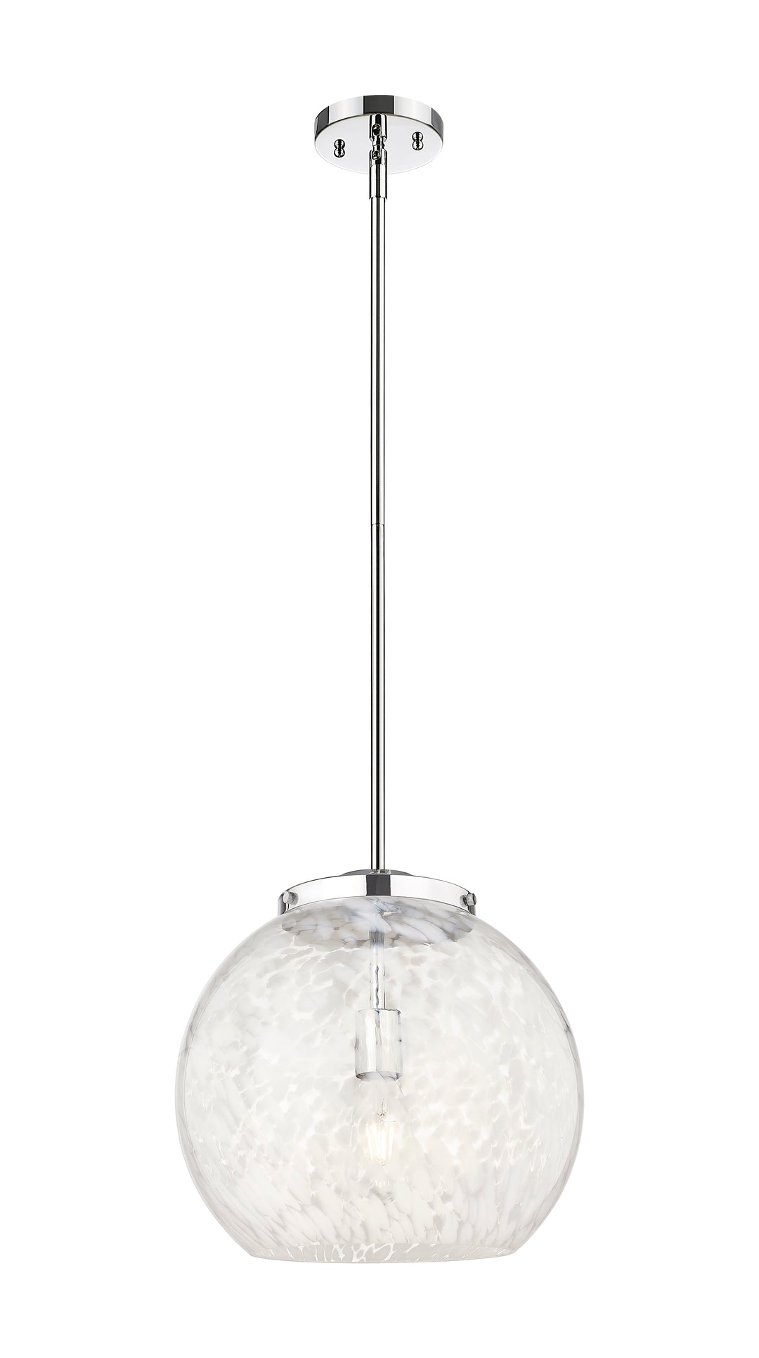 Innovations Lighting White Mouchette 14" Pendant - Polished Chrome Pendants Innovations Lighting   