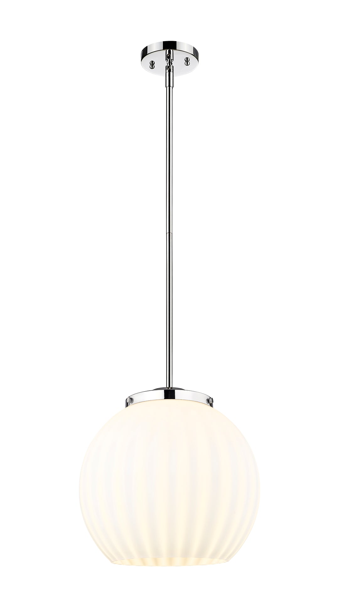 Innovations Lighting White Venetian 16" Pendant - Polished Chrome Pendants Innovations Lighting White Venetian ; Glass Type: White  