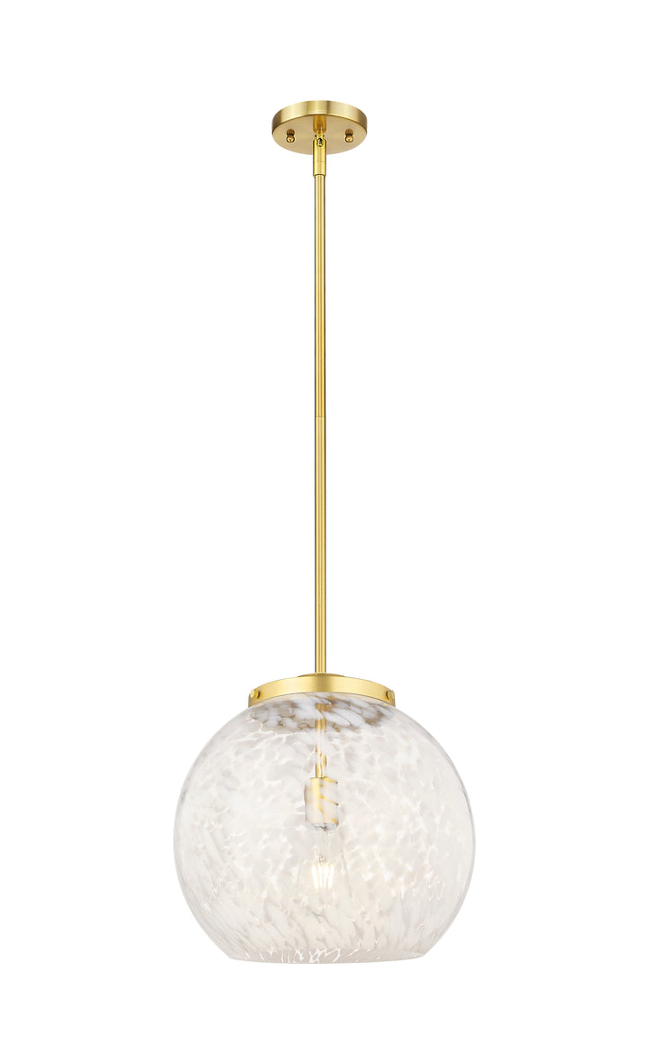 Innovations Lighting White Mouchette 14" Pendant - Satin Gold Pendants Innovations Lighting   