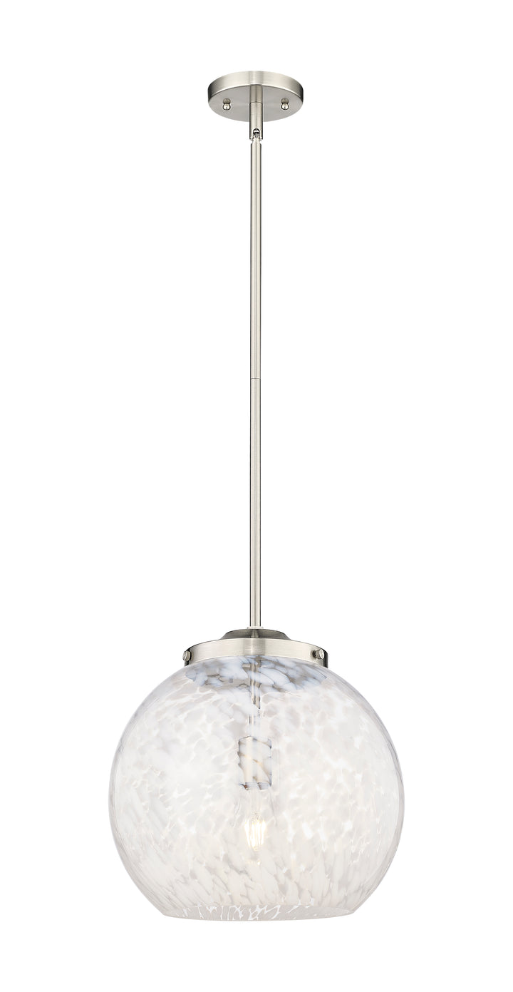 Innovations Lighting White Mouchette 14" Pendant - Brushed Satin Nickel Pendants Innovations Lighting   