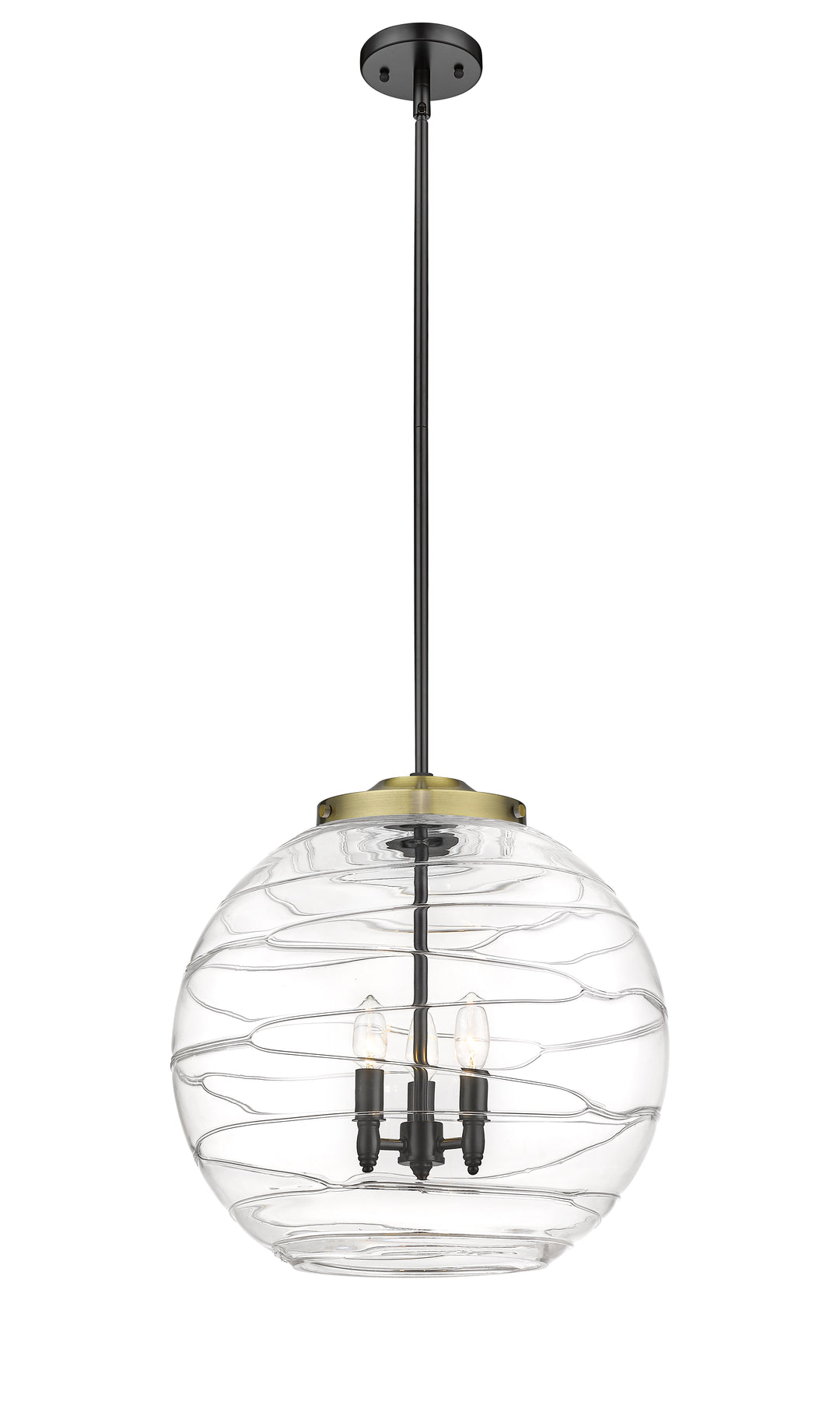 Innovations Lighting Athens Deco Swirl 18" Pendant - Black Antique Brass Pendants Innovations Lighting Clear Deco Swirl ; Glass Type: Clear  