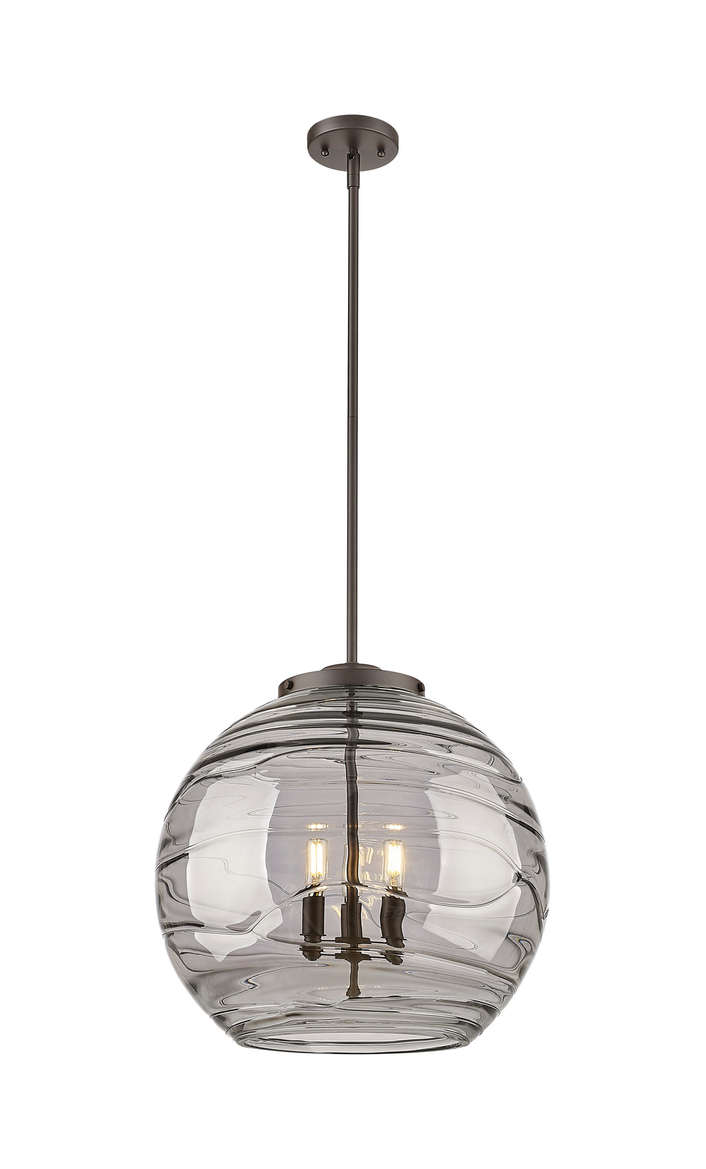 Innovations Lighting Athens Deco Swirl 18" Pendant - Oil Rubbed Bronze Pendants Innovations Lighting Light Smoke Deco Swirl ; Glass Type: Smoked  