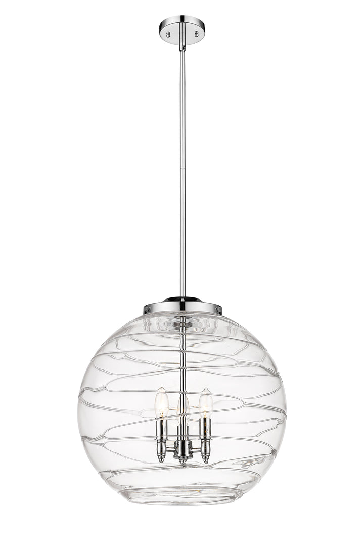 Innovations Lighting Athens Deco Swirl 18" Pendant - Polished Chrome Pendants Innovations Lighting Clear Deco Swirl ; Glass Type: Clear  