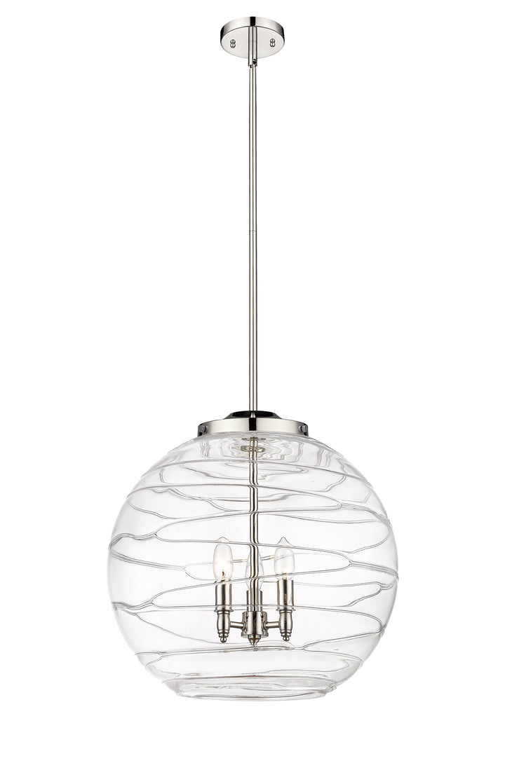 Innovations Lighting Athens Deco Swirl 18" Pendant - Polished Nickel Pendants Innovations Lighting Clear Deco Swirl ; Glass Type: Clear  