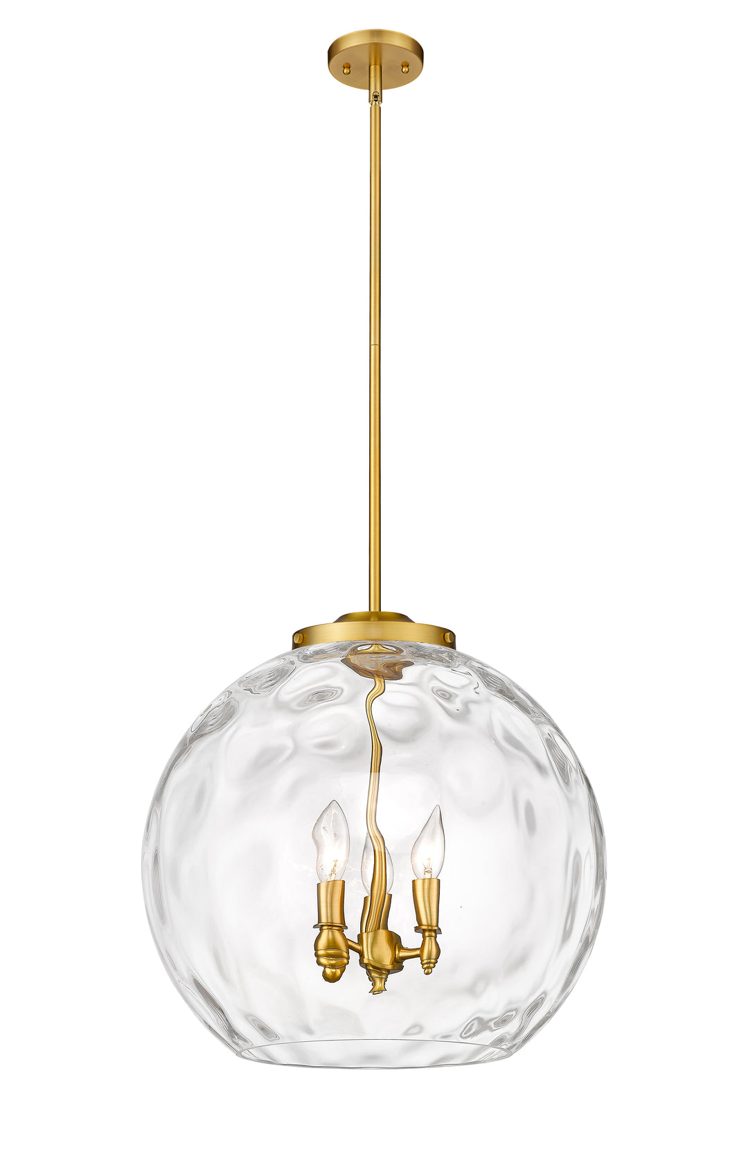 Innovations Lighting Athens Water Glass 18" Pendant - Satin Gold Pendants Innovations Lighting Clear Water Glass ; Glass Type: Clear  