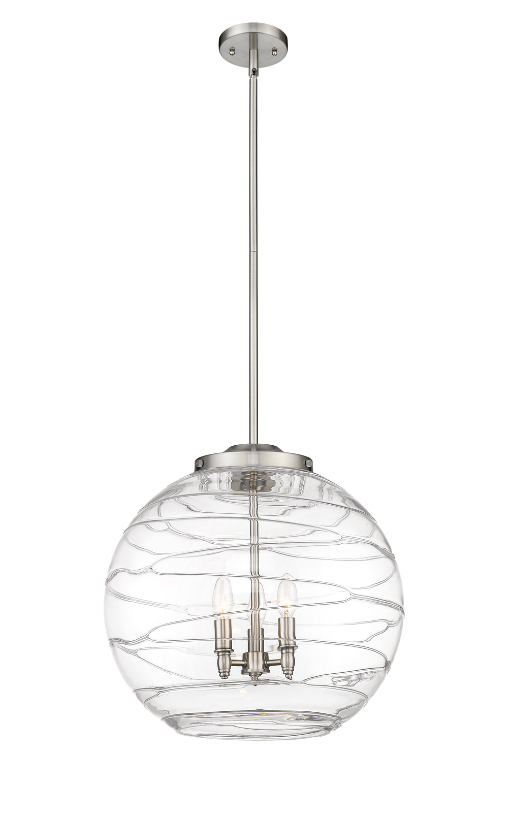 Innovations Lighting Athens Deco Swirl 18" Pendant - Brushed Satin Nickel Pendants Innovations Lighting Clear Deco Swirl ; Glass Type: Clear  