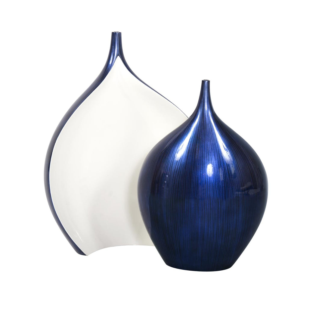 Howard Elliott Collection Cobalt Blue Wood Vase - small Vases Howard Elliott Collection   