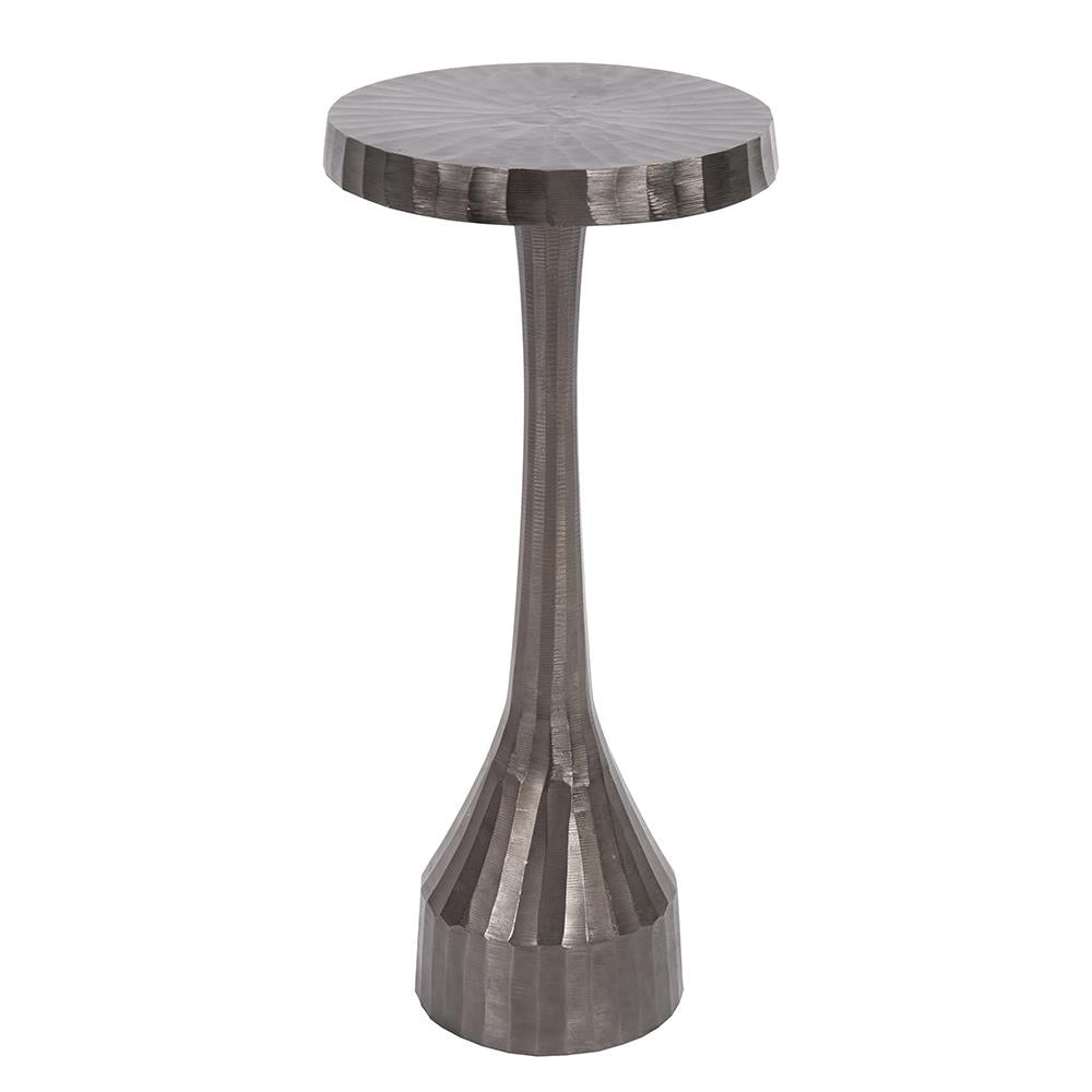 Howard Elliott Collection Chiseled Aluminum Graphite Martini Table Decorative Tables Howard Elliott Collection   