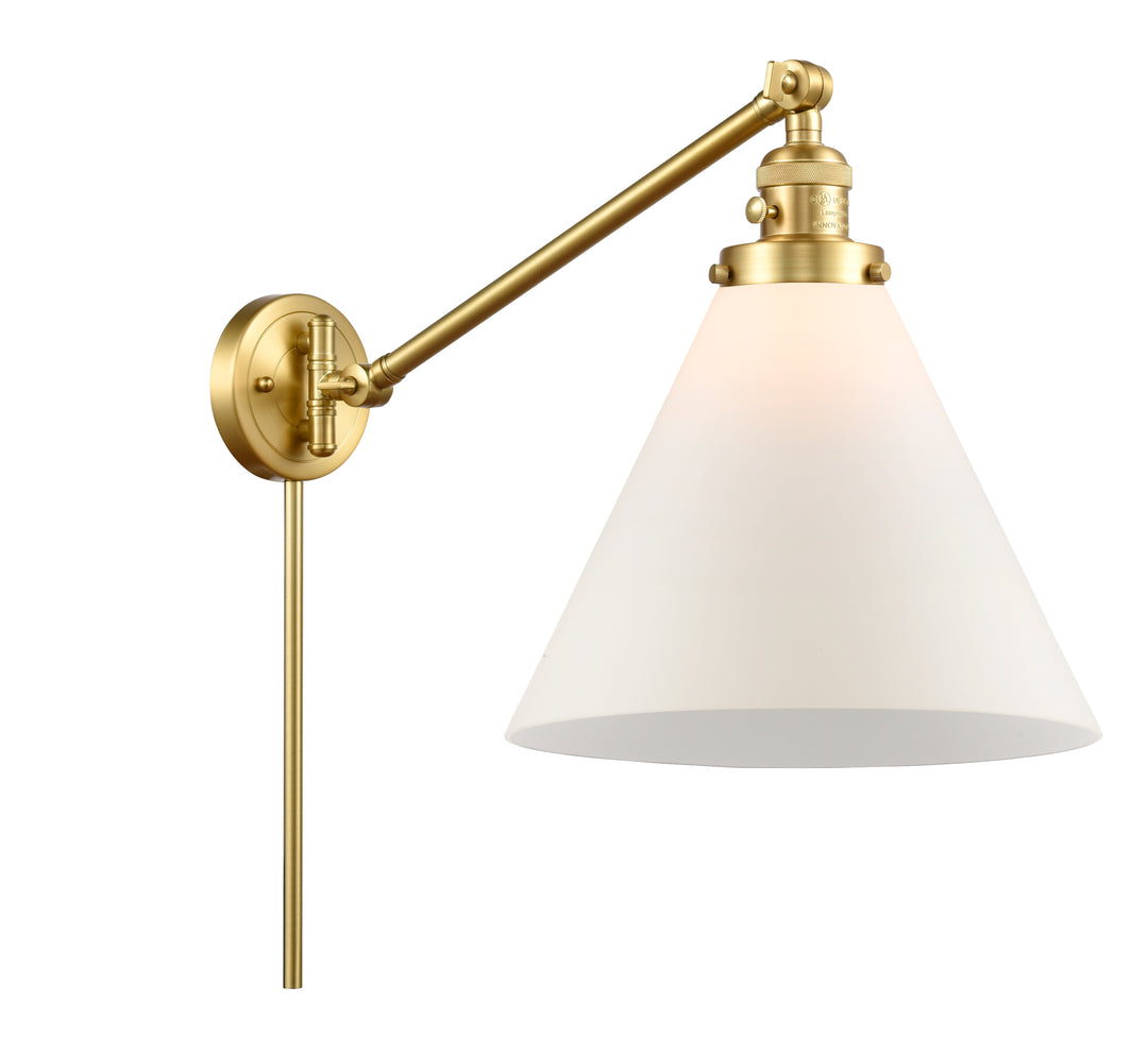 Innovations Lighting Cone 12" Swing Arm - Satin Gold Reading | Swing Arms Innovations Lighting Matte White ; Glass Type: Frosted  