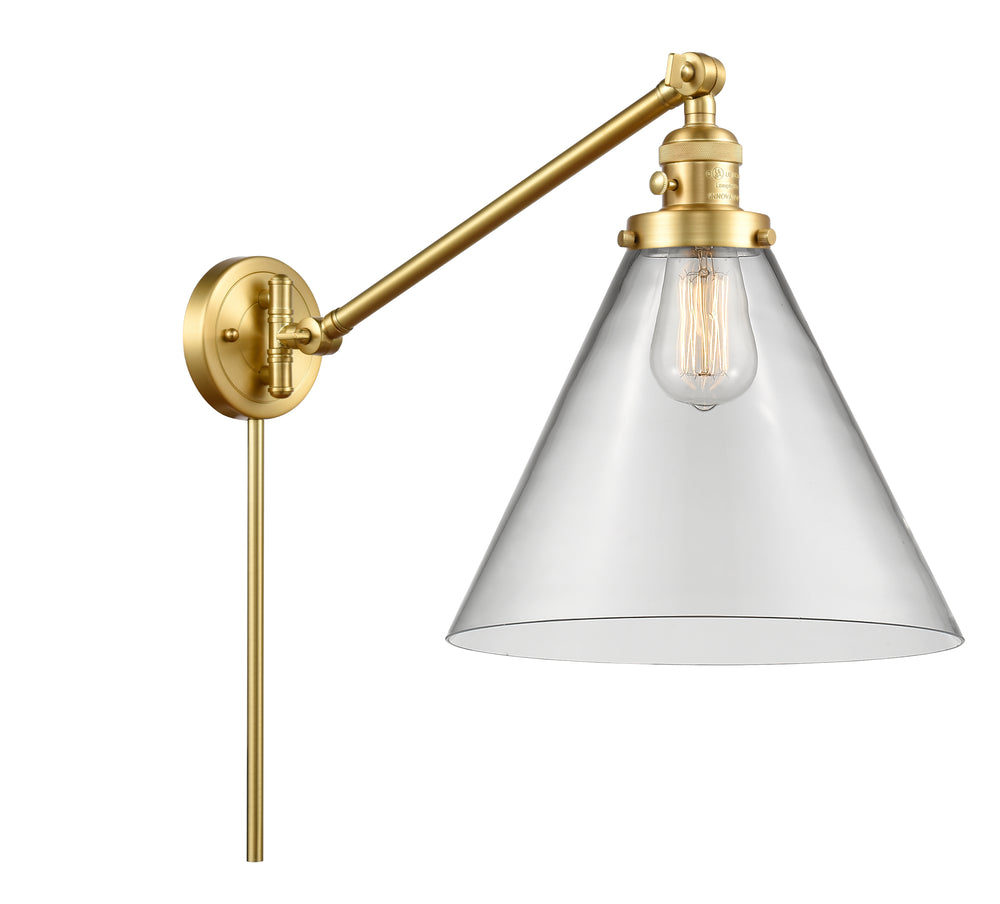 Innovations Lighting Cone 12" Swing Arm - Satin Gold Reading | Swing Arms Innovations Lighting Clear ; Glass Type: Transparent  