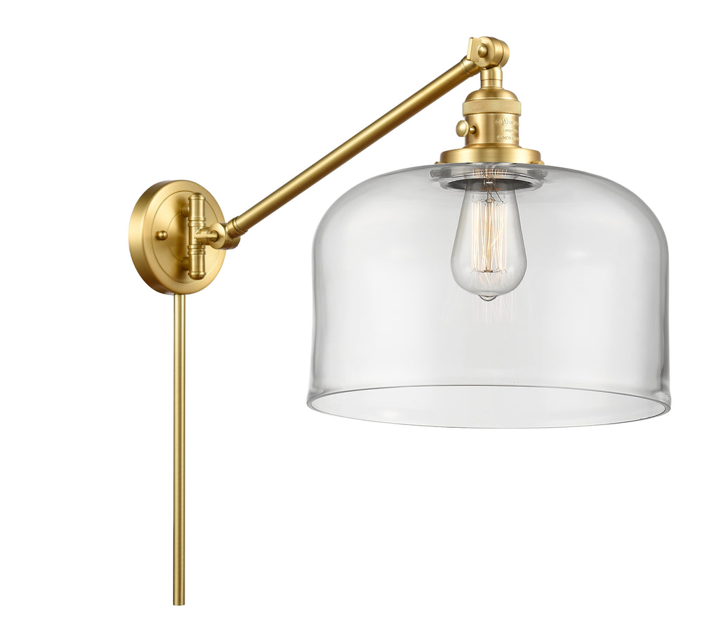 Innovations Lighting Bell 12" Swing Arm - Satin Gold Reading | Swing Arms Innovations Lighting Clear ; Glass Type: Transparent  