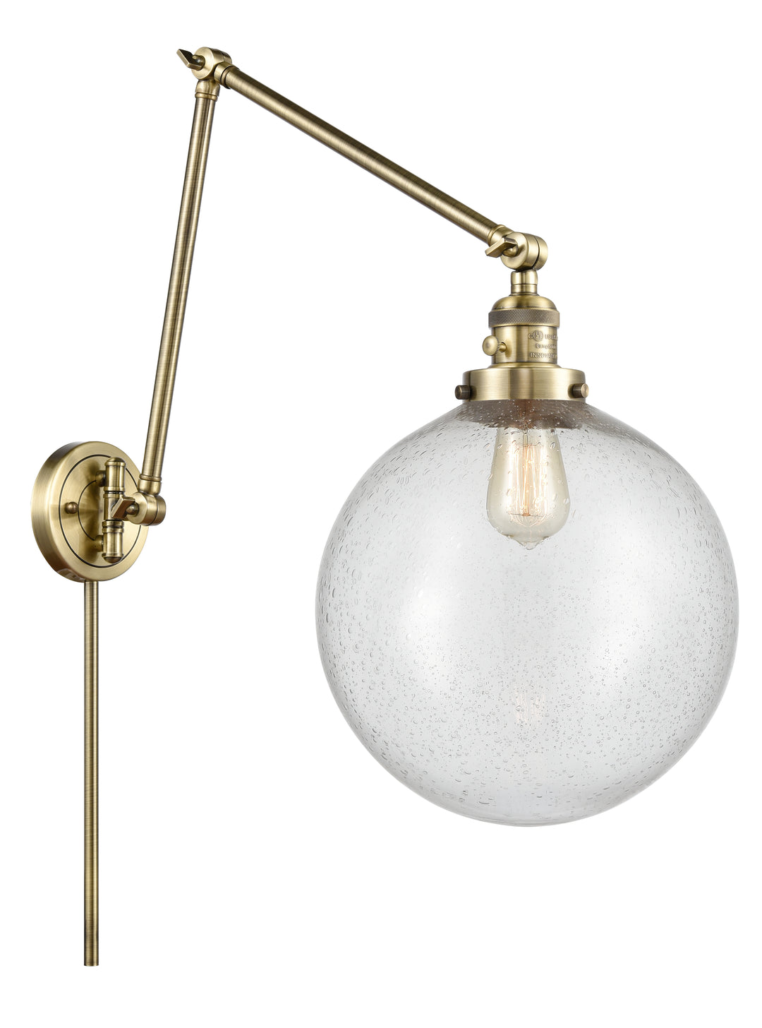 Innovations Lighting Beacon 12" Swing Arm - Antique Brass