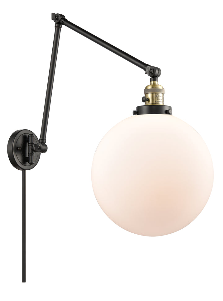 Innovations Lighting Beacon 12" Swing Arm - Black Antique Brass Reading | Swing Arms Innovations Lighting Matte White ; Glass Type: Frosted  