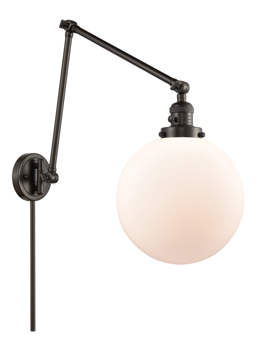 Innovations Lighting Beacon 10" Swing Arm - Oil Rubbed Bronze Reading | Swing Arms Innovations Lighting Matte White ; Glass Type: Frosted  