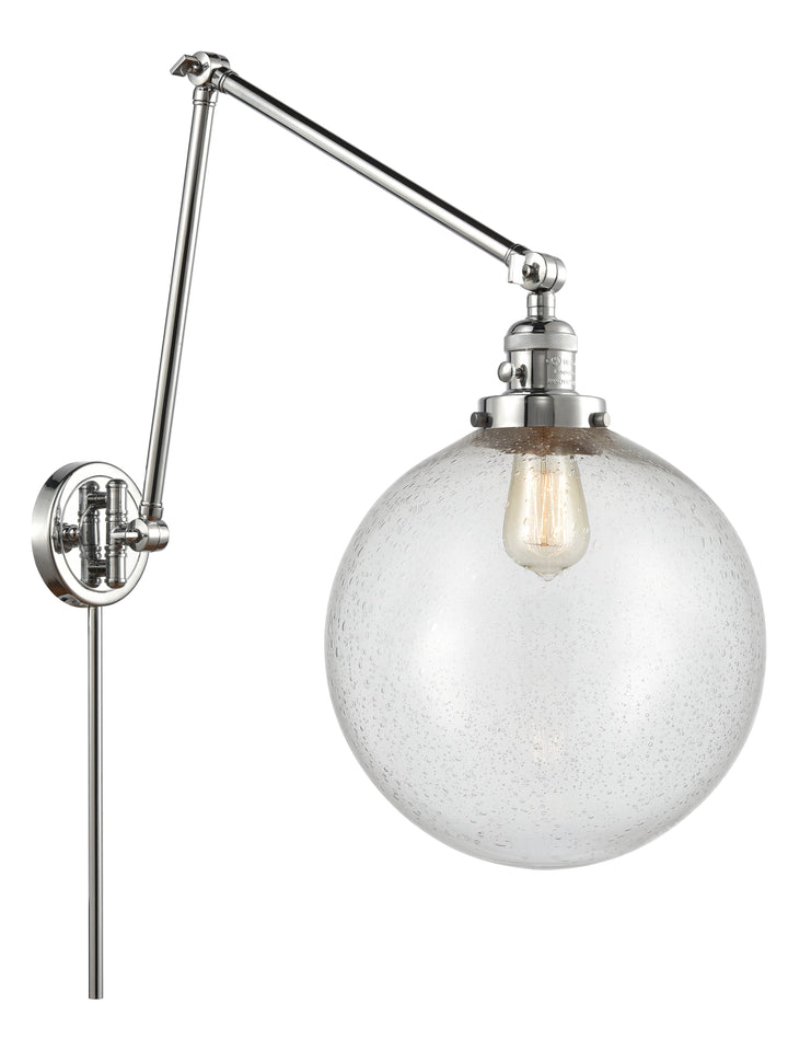 Innovations Lighting Beacon 12" Swing Arm - Polished Chrome Reading | Swing Arms Innovations Lighting Seedy ; Glass Type: Seeded  