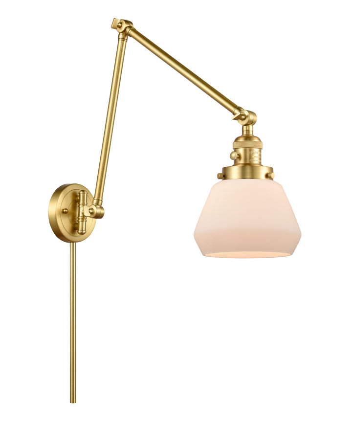 Innovations Lighting Fulton Swing Arm - Satin Gold Reading | Swing Arms Innovations Lighting Matte White ; Glass Type: Frosted  