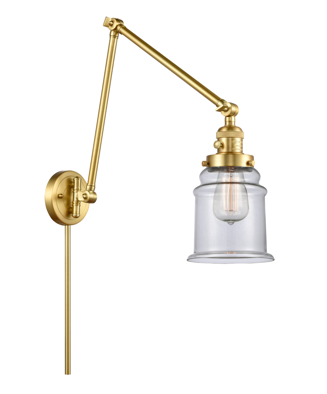 Innovations Lighting Canton 6" Swing Arm - Satin Gold Reading | Swing Arms Innovations Lighting   