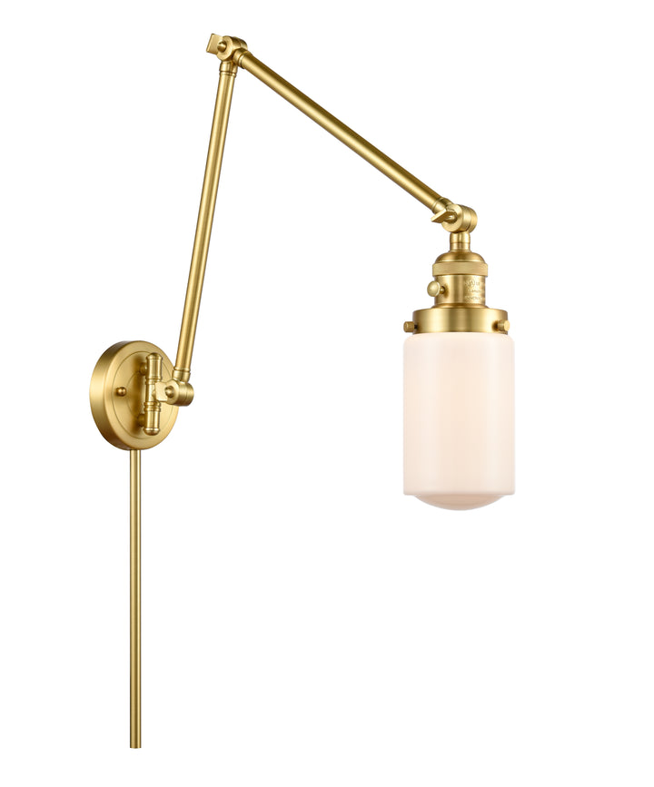 Innovations Lighting Dover Swing Arm - Satin Gold Reading | Swing Arms Innovations Lighting Matte White ; Glass Type: Frosted  