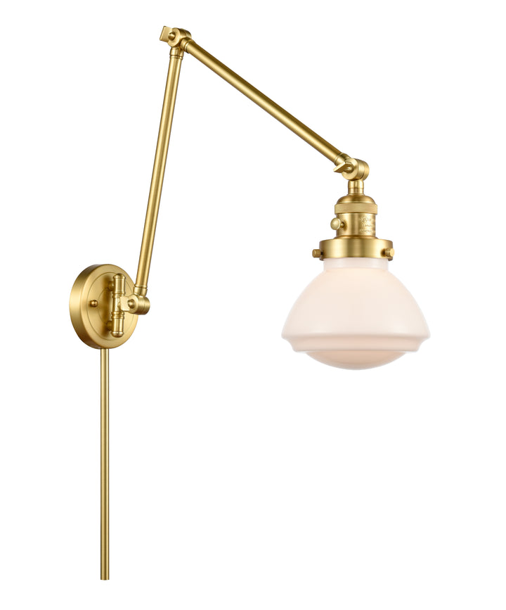 Innovations Lighting Olean Swing Arm - Satin Gold Reading | Swing Arms Innovations Lighting Matte White ; Glass Type: White  