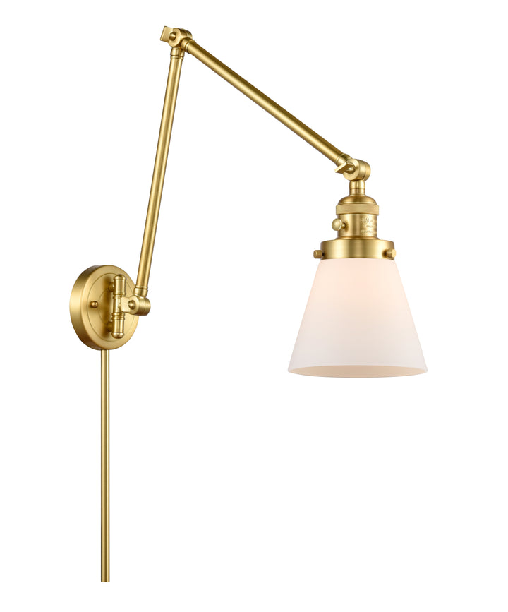 Innovations Lighting Cone 6" Swing Arm - Satin Gold Reading | Swing Arms Innovations Lighting Matte White ; Glass Type: Frosted  