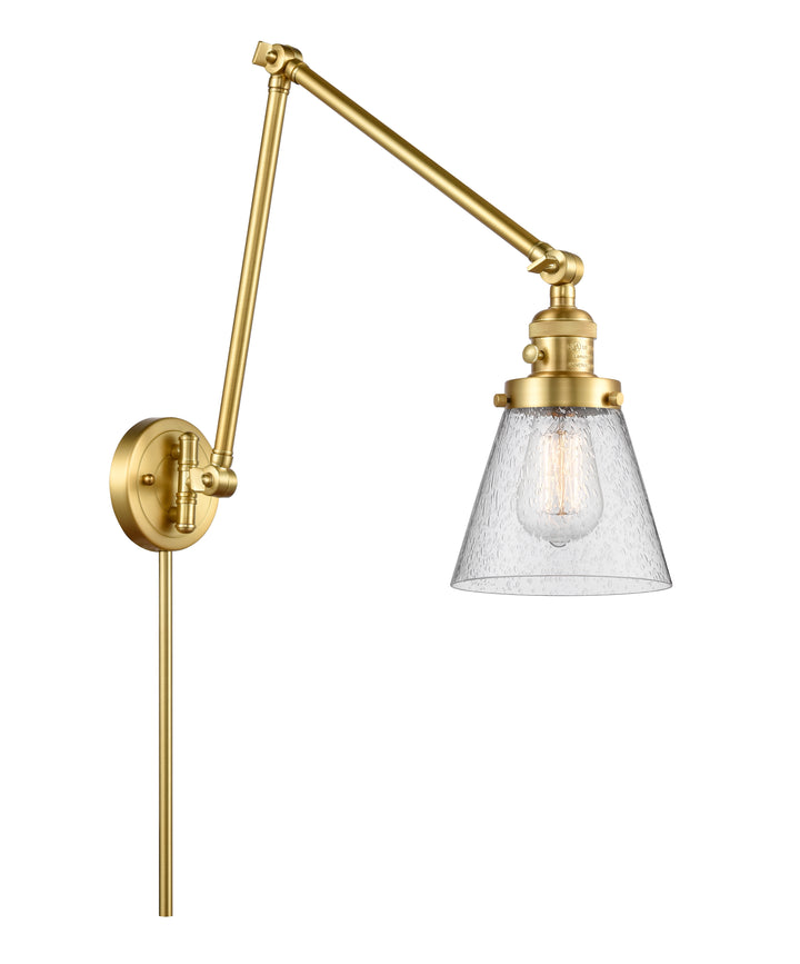 Innovations Lighting Cone 6" Swing Arm - Satin Gold Reading | Swing Arms Innovations Lighting Seedy ; Glass Type: Seeded  