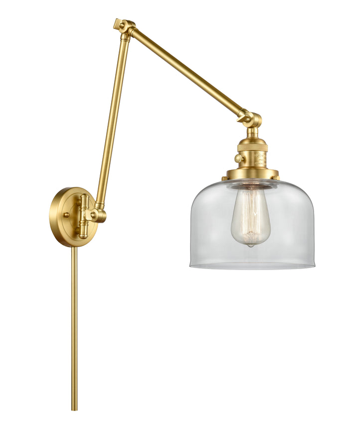 Innovations Lighting Bell 8" Swing Arm - Satin Gold Reading | Swing Arms Innovations Lighting Clear ; Glass Type: Transparent  