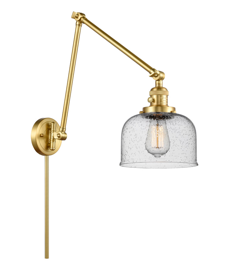 Innovations Lighting Bell 8" Swing Arm - Satin Gold Reading | Swing Arms Innovations Lighting Seedy ; Glass Type: Seeded  