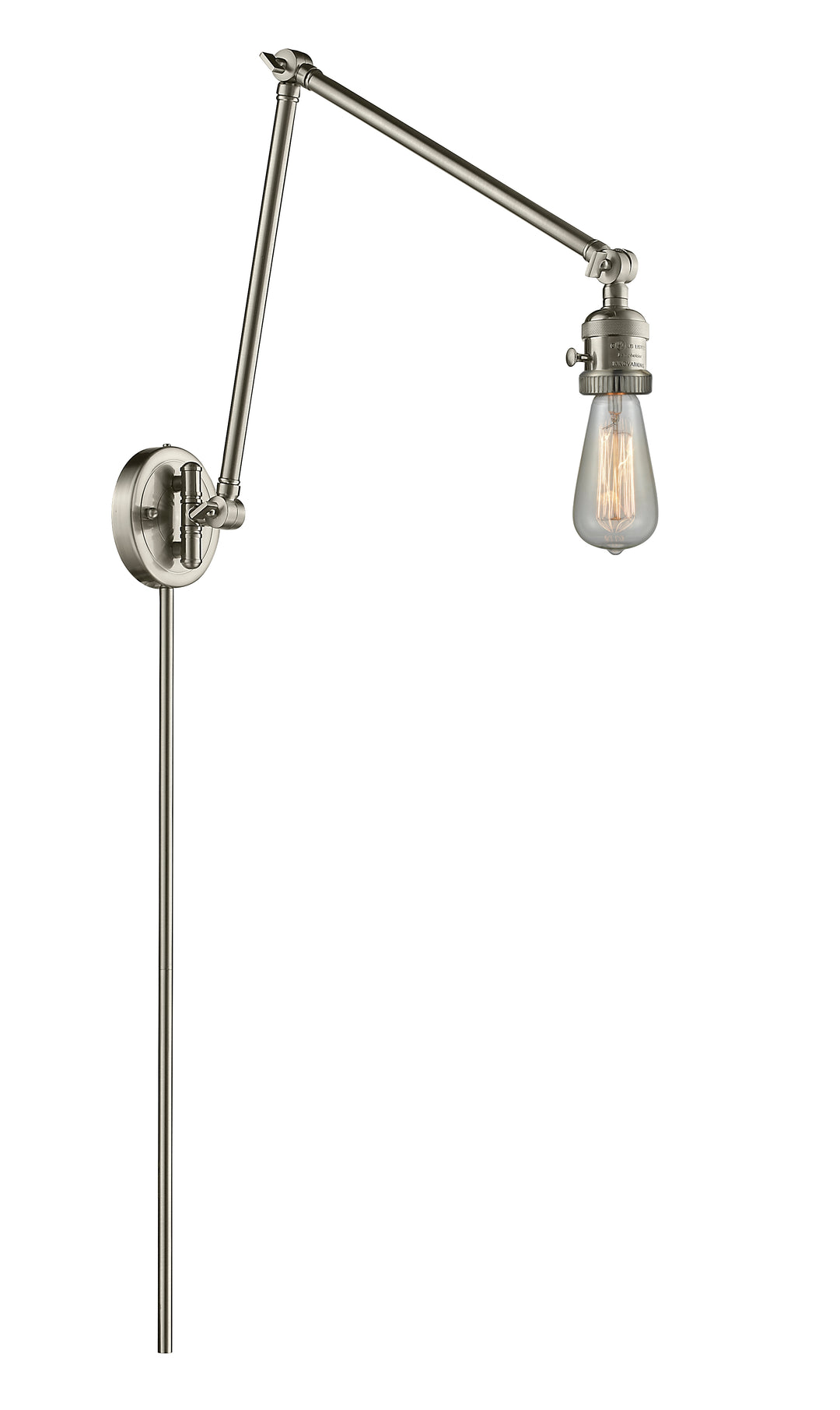 Innovations Lighting Bare Bulb Swing Arm - Brushed Satin Nickel Reading | Swing Arms Innovations Lighting Default Title  