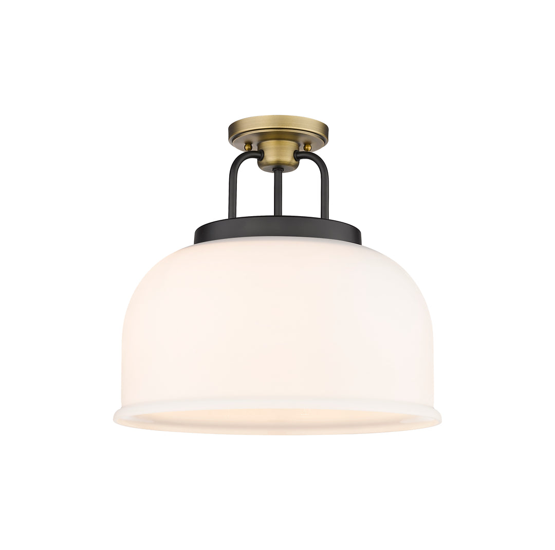 Innovations Lighting Kahana 15" Flush Mount - Black Brushed Brass Ceiling Flush Mounts Innovations Lighting White ; Glass Type: Frosted  