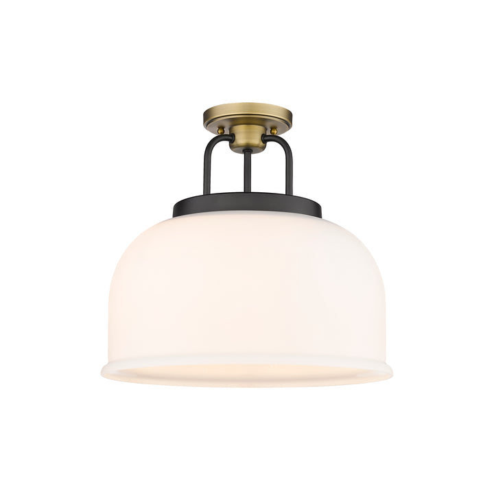 Innovations Lighting Kahana 15" Flush Mount - Black Brushed Brass Ceiling Flush Mounts Innovations Lighting White ; Glass Type: Frosted  