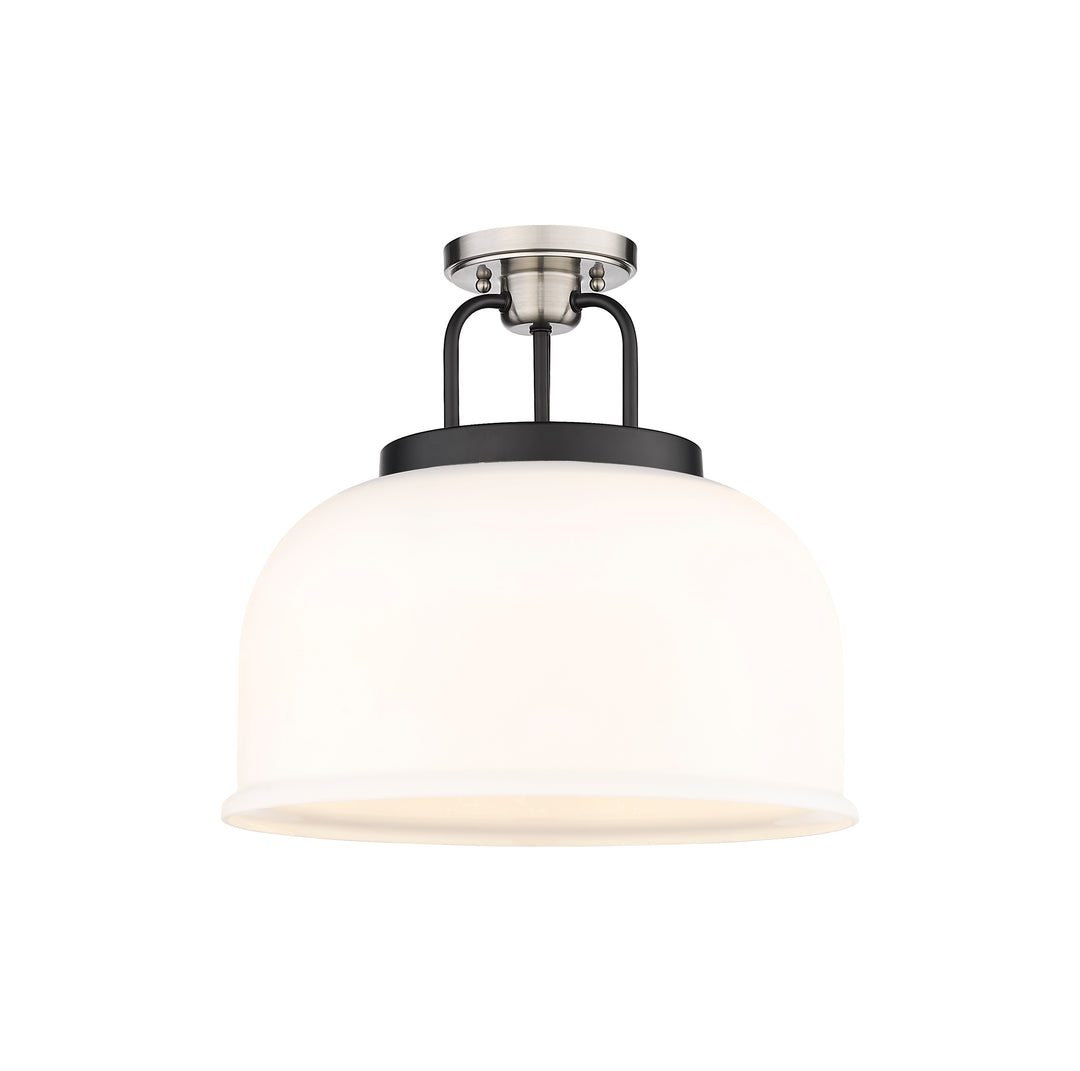 Innovations Lighting Kahana 15" Flush Mount - Black Satin Nickel Ceiling Flush Mounts Innovations Lighting White ; Glass Type: Frosted  