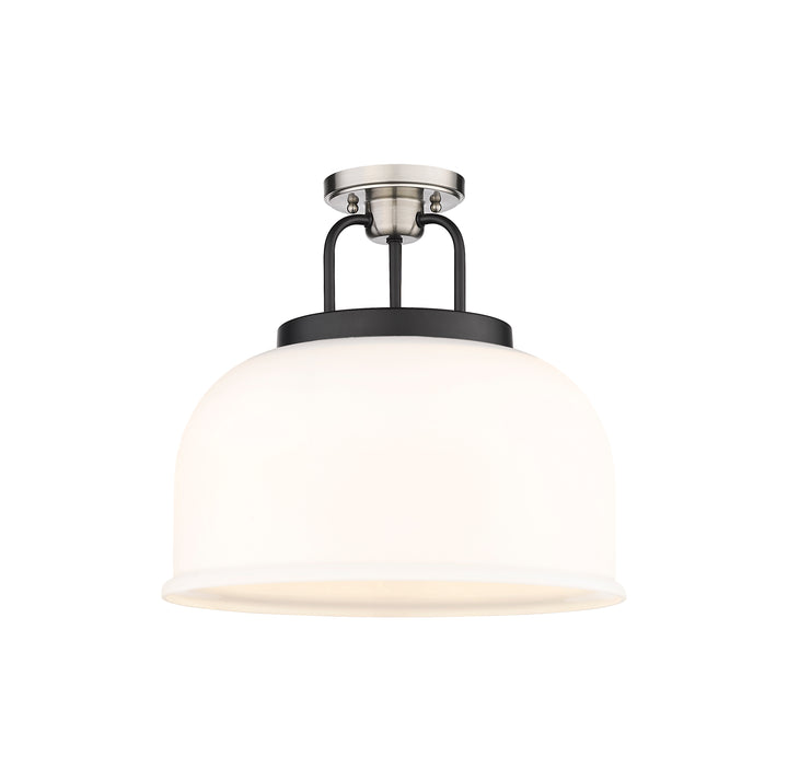 Innovations Lighting Kahana 15" Flush Mount - Black Satin Nickel Ceiling Flush Mounts Innovations Lighting White ; Glass Type: Frosted  