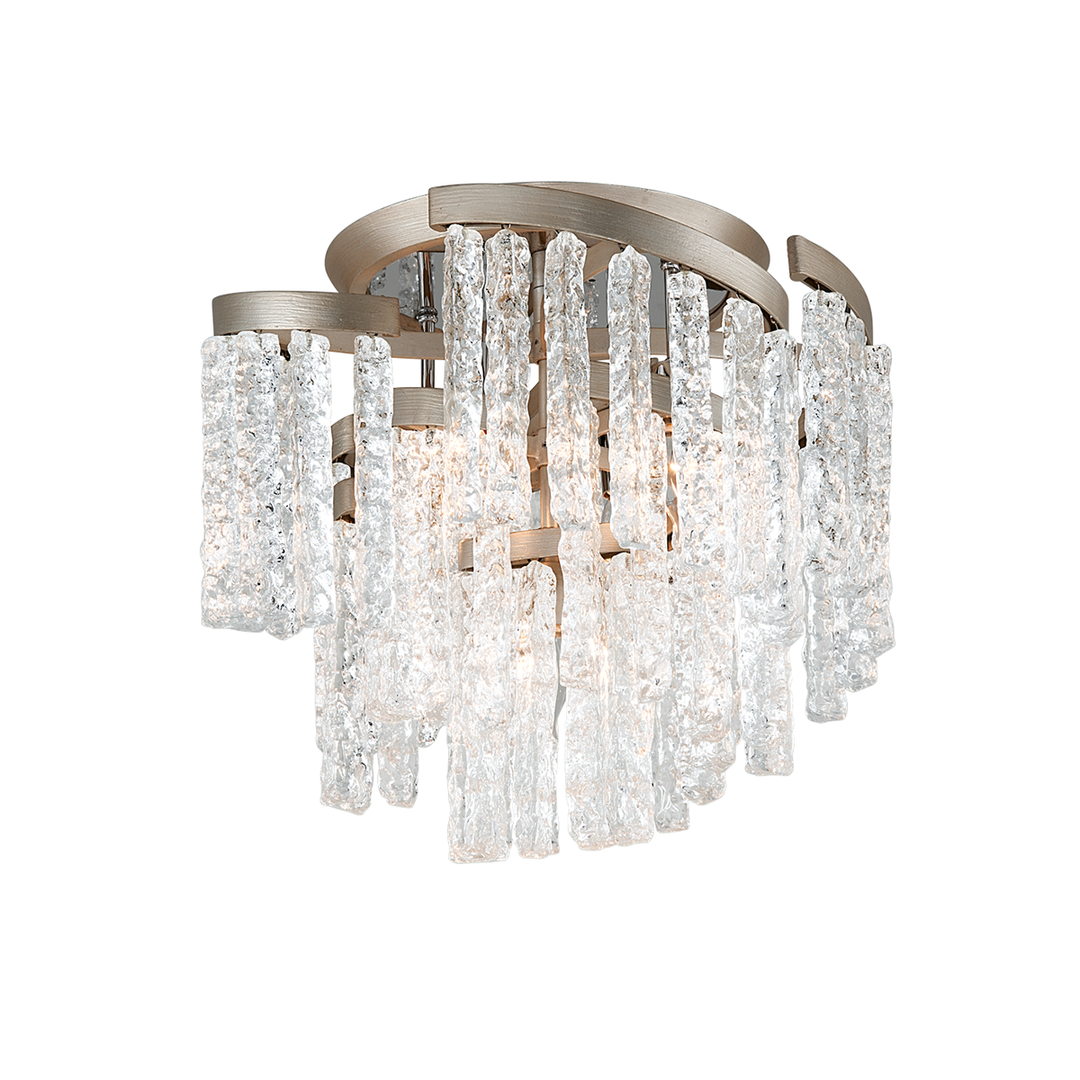 Corbett Lighting Mont Blanc Semi Flush Ceiling Semi Flush Mounts Corbett WARM SILVER LEAF 18.25x17.25 