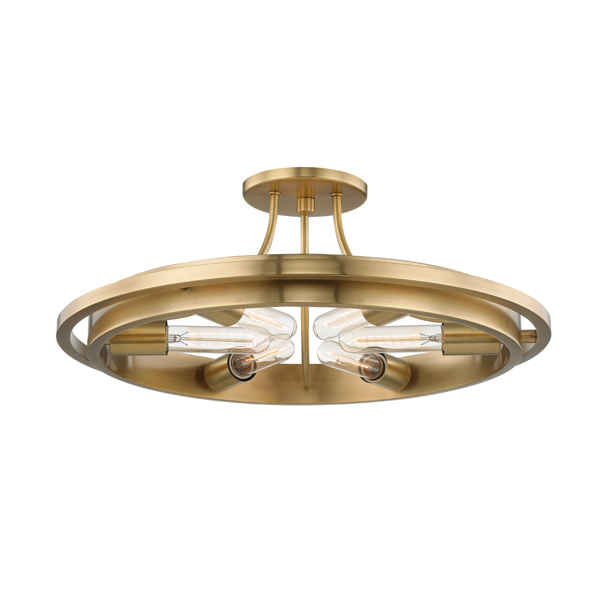 Hudson Valley Lighting Chambers Semi Flush Semi Flush Hudson Valley Lighting Aged Brass  