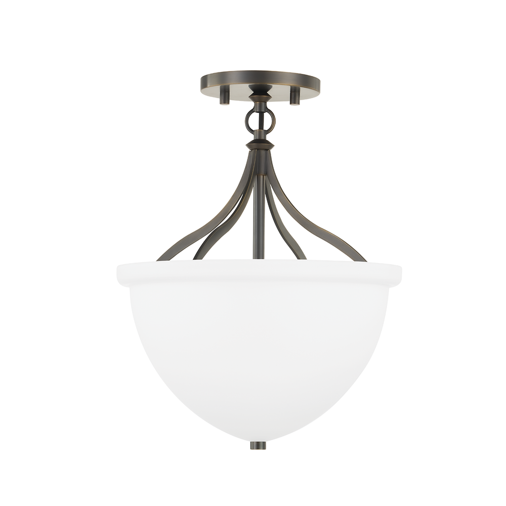 Hudson Valley Lighting Browne Semi Flush Ceiling Semi Flush Mounts Hudson Valley Lighting Distressed Bronze  