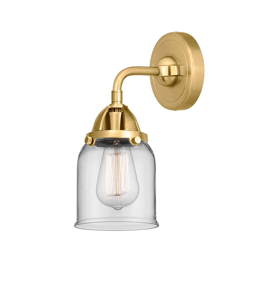 Innovations Lighting Bell 5" Sconce - Satin Gold Wall Sconces Innovations Lighting Clear ; Glass Type: Transparent  